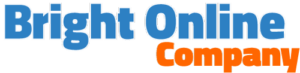 Logo van Bright Online Company - Oranje-Blauw en klein