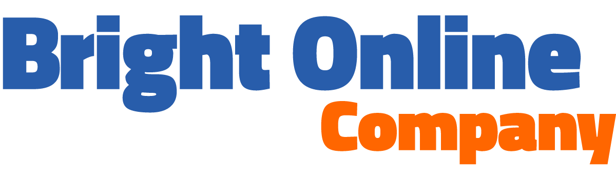 Logo van Bright Online Company - Oranje-Blauw en klein